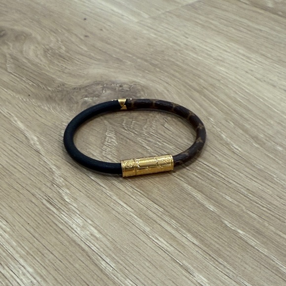Louis Vuitton Black and Brown Bracelet with Gold Accents - Picture 1 of 3